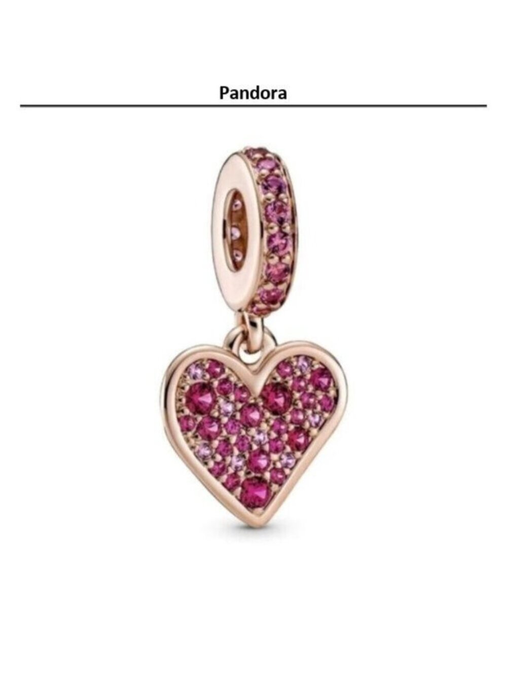 Pandora Pink Crystal Heart Bracelet Charm